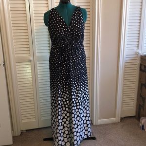 Black and white Polka dot maxi dress